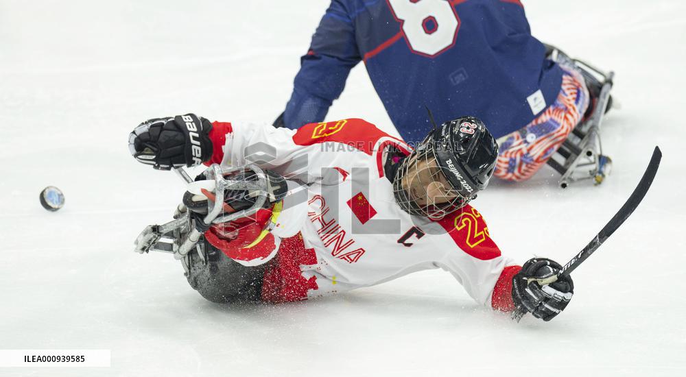 (SP)CHINA-BEIJING-WINTER PARALYMPICS-PARA ICE HOCKEY-SEMIFINALS-CHN VS USA(CN)