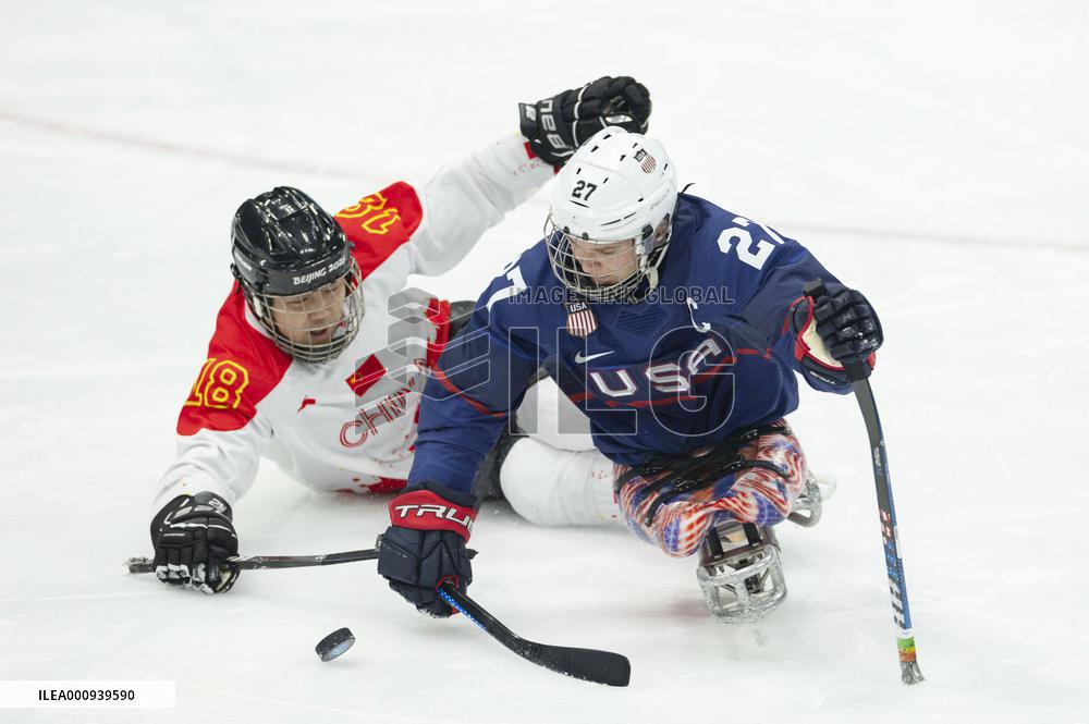 (SP)CHINA-BEIJING-WINTER PARALYMPICS-PARA ICE HOCKEY-SEMIFINALS-CHN VS USA(CN)