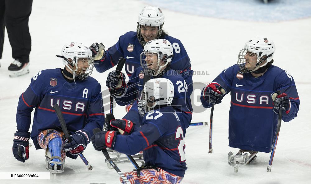 (SP)CHINA-BEIJING-WINTER PARALYMPICS-PARA ICE HOCKEY-SEMIFINALS-CHN VS USA(CN)