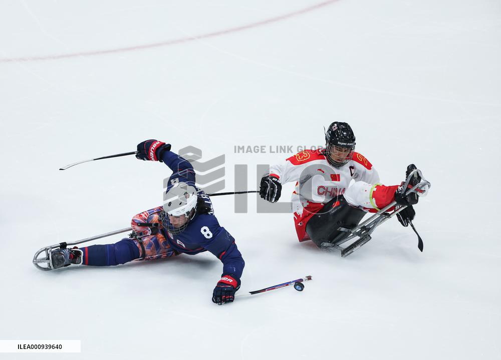 (SP)CHINA-BEIJING-WINTER PARALYMPICS-PARA ICE HOCKEY-SEMIFINALS-CHN VS USA(CN)