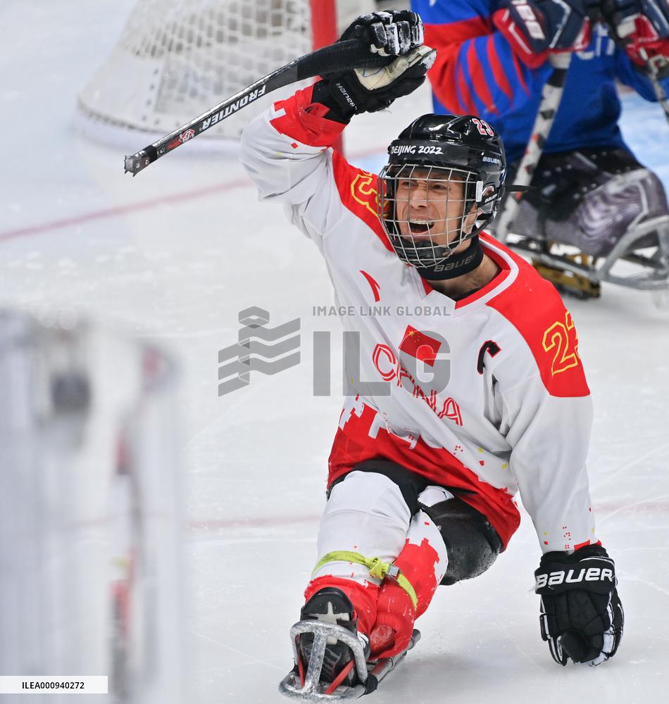 (SP)CHINA-BEIJING-WINTER PARALYMPICS-PARA ICE HOCKEY-BRONZE MEDAL GAME-CHN VS KOR(CN)