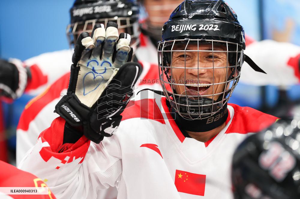 (SP)CHINA-BEIJING-WINTER PARALYMPICS-PARA ICE HOCKEY-BRONZE MEDAL GAME-CHN VS KOR(CN)
