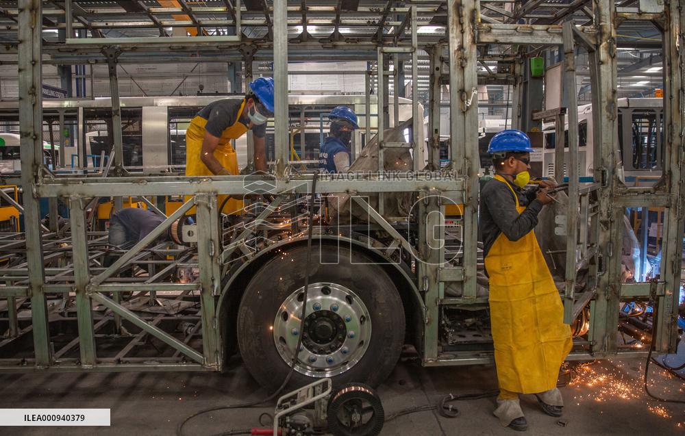 INDIA-HYDERABAD-MANUFACTURING-ELECTRIC BUSES