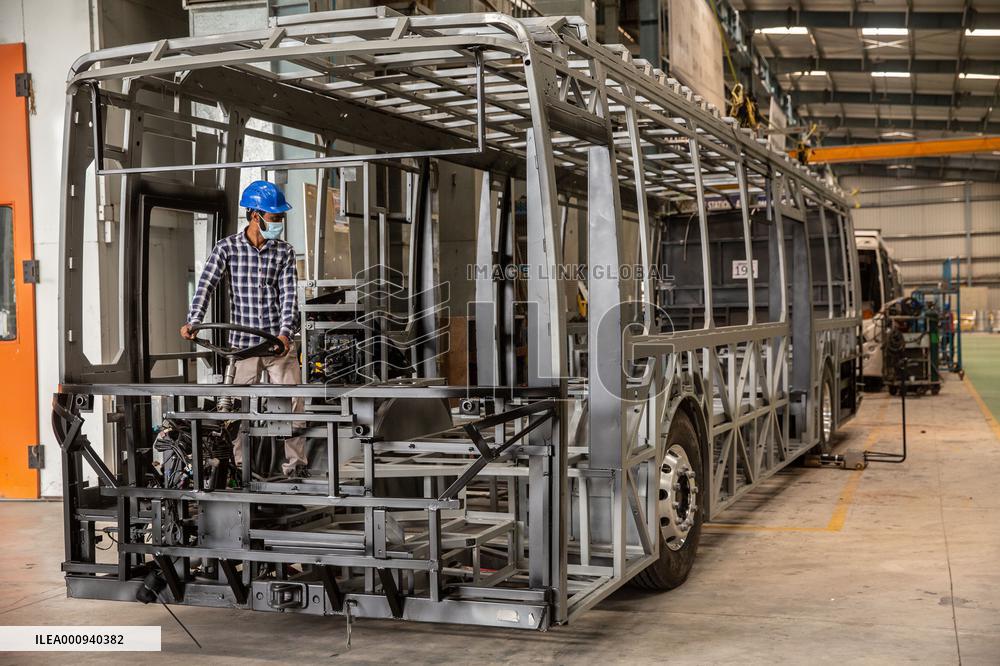 INDIA-HYDERABAD-MANUFACTURING-ELECTRIC BUSES