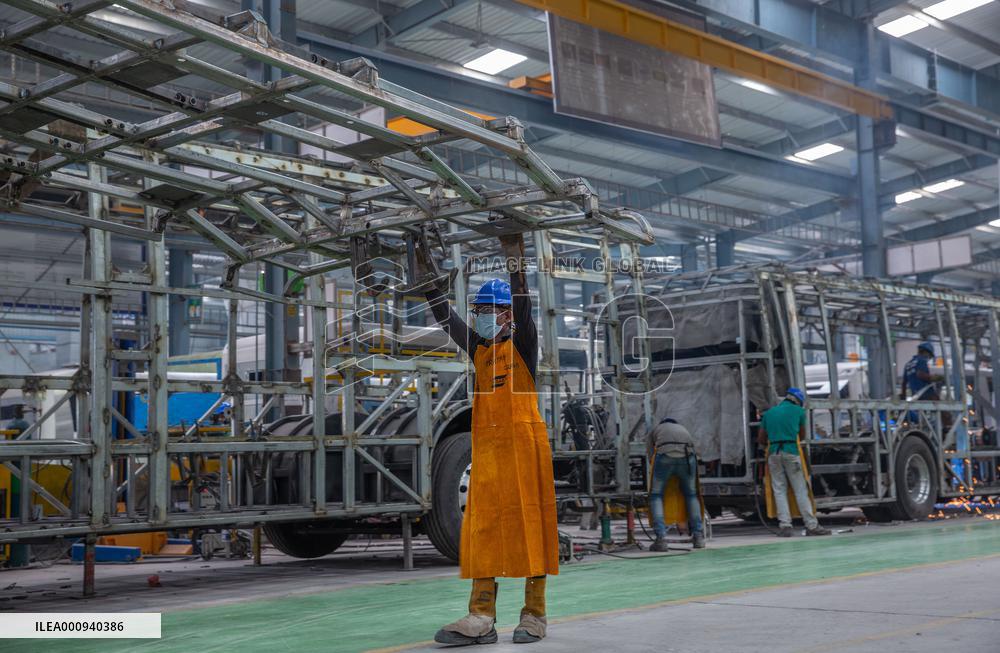 INDIA-HYDERABAD-MANUFACTURING-ELECTRIC BUSES