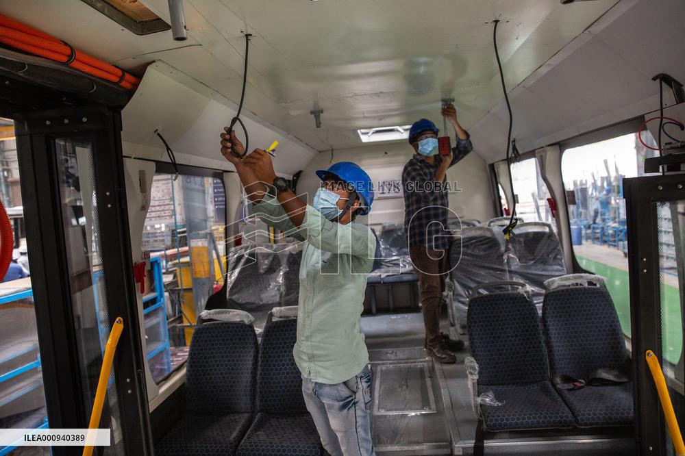 INDIA-HYDERABAD-MANUFACTURING-ELECTRIC BUSES