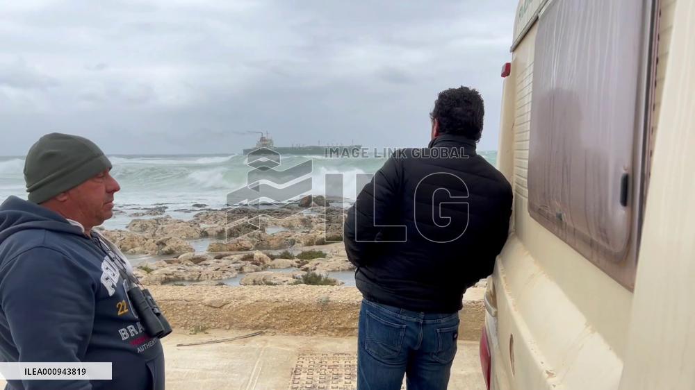 Malta's chemical tanker stranded due to strong winds, heavy waves