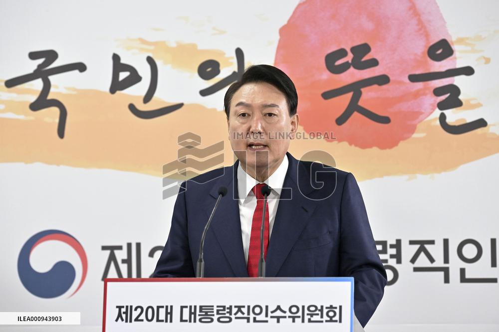 S. Korea's president-elect Yoon Suk Yeol
