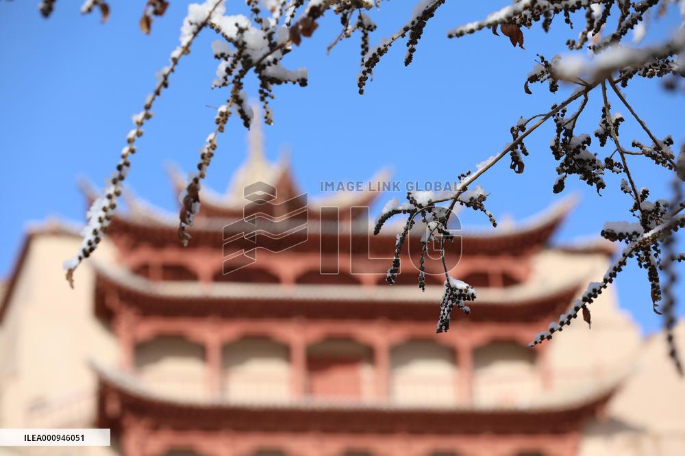 CHINA-GANSU-DUNHUANG-MOGAO GROTTOES-SNOW(CN)