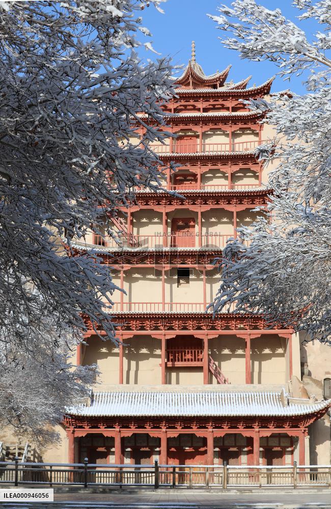 CHINA-GANSU-DUNHUANG-MOGAO GROTTOES-SNOW(CN)