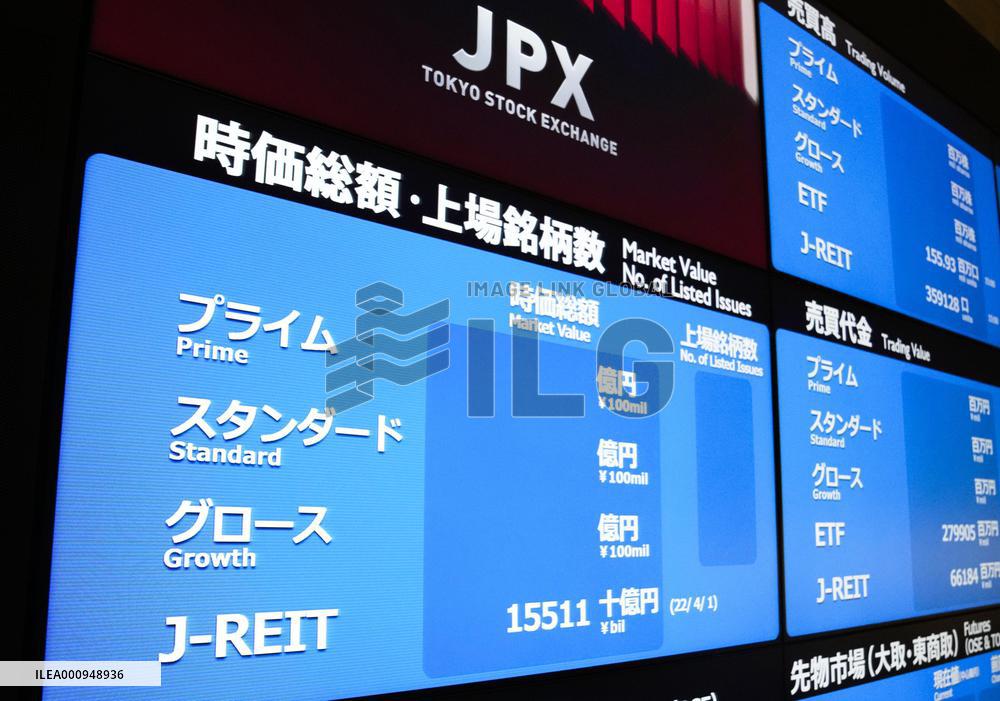 TSE shakeup of trading sections