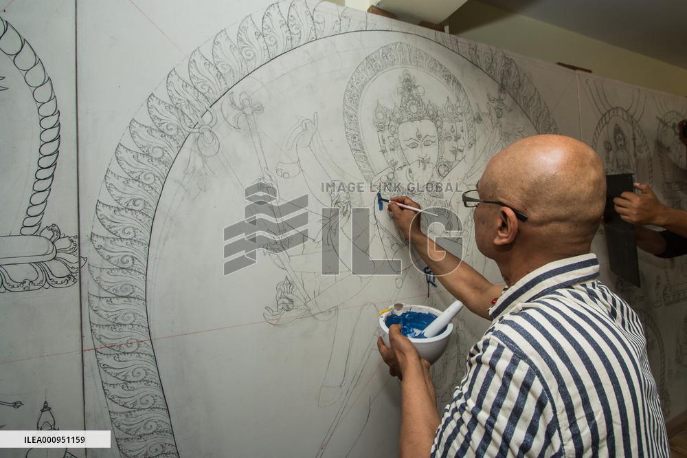NEPAL-LALITPUR-PAUBHA PAINTING