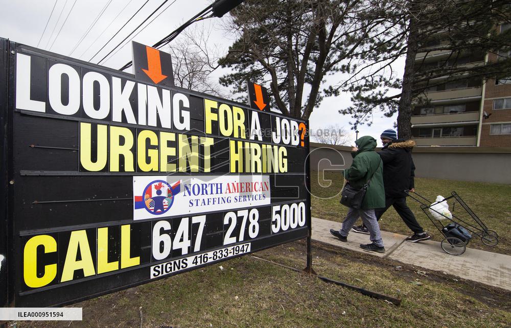 CANADA-TORONTO-UNEMPLOYMENT RATE-FALL