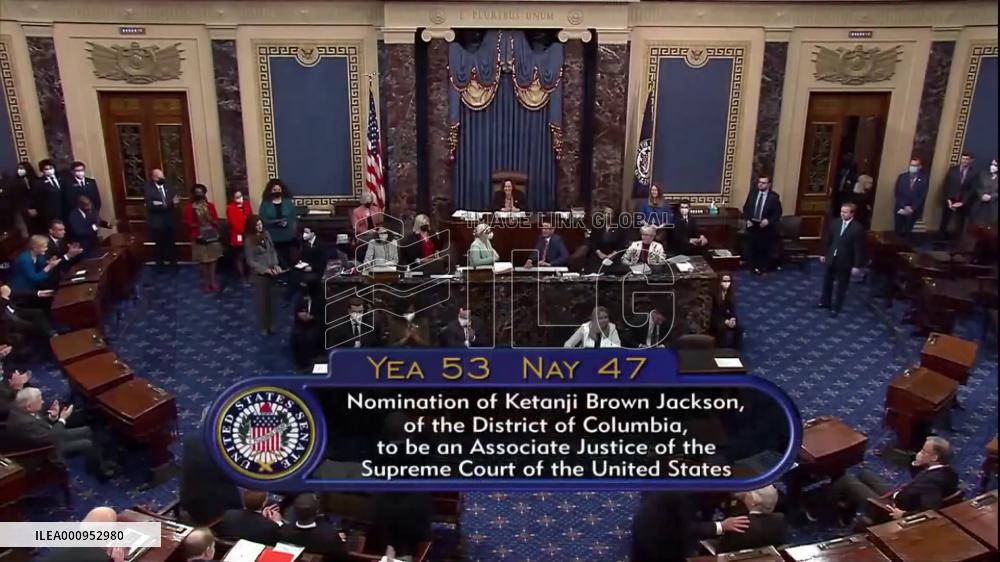U.S. Senate confirms first African American woman for Supreme Court