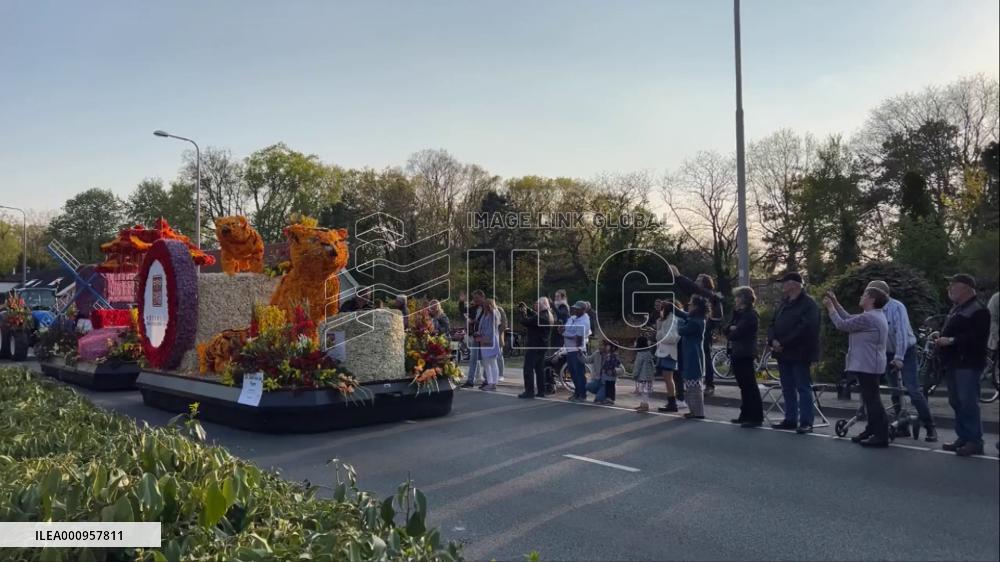 Highlights of Flower Parade of Bollenstreek in Netherlands