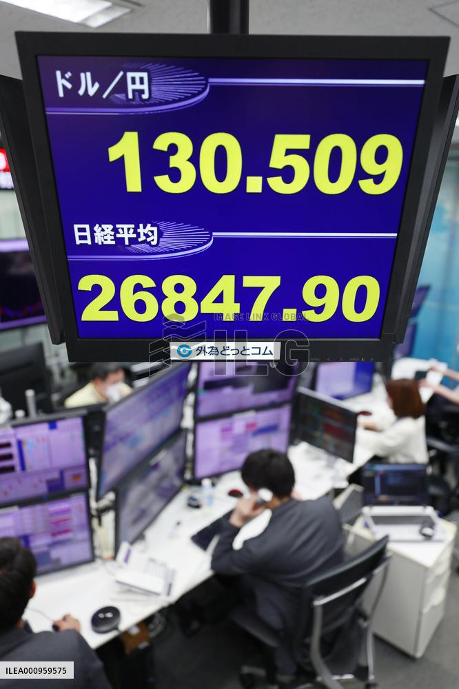 Yen slips blow 130 vs. dollar