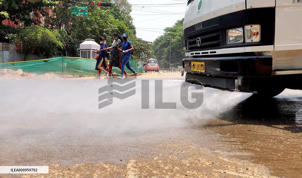 INDIA-BANGALORE-COVID-19-DISINFECTION