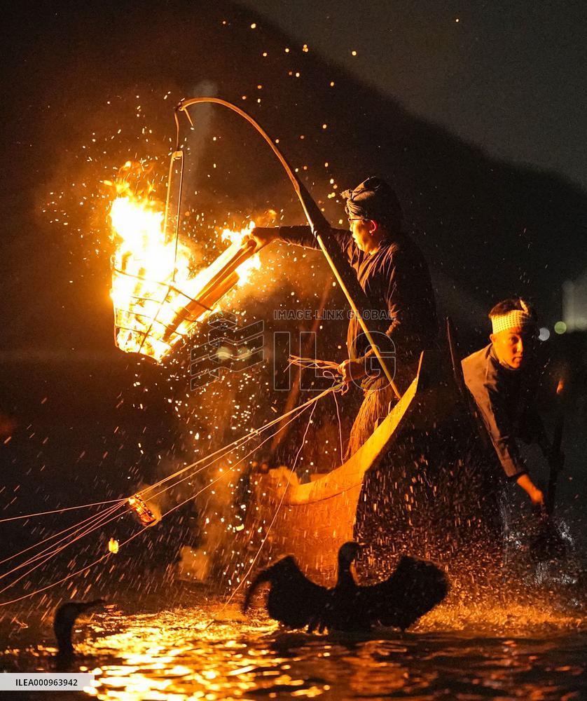 Opening of cormorant fishing season in central Japan