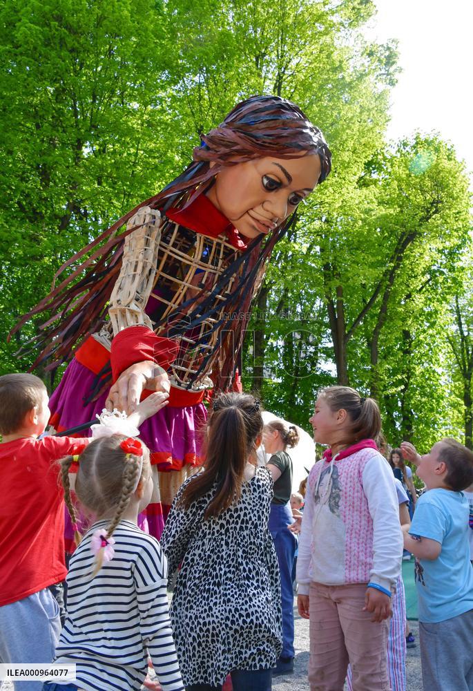 Little Amal in Lviv, Ukraine
