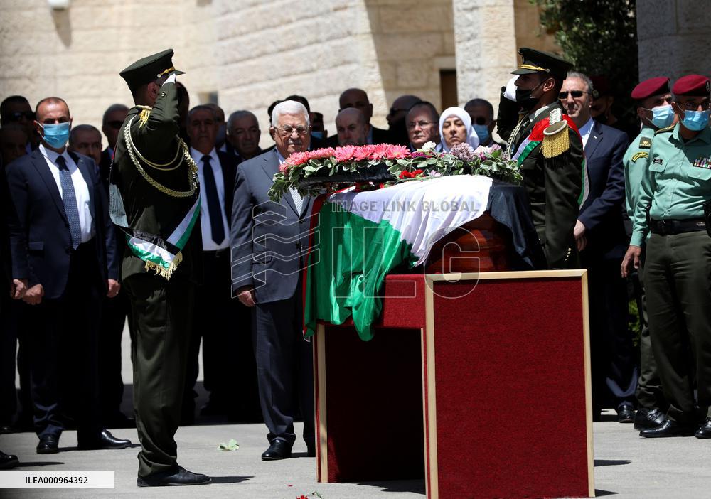 MIDEAST-RAMALLAH-JOURNALIST-FUNERAL
