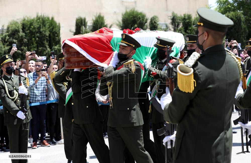 MIDEAST-RAMALLAH-JOURNALIST-FUNERAL