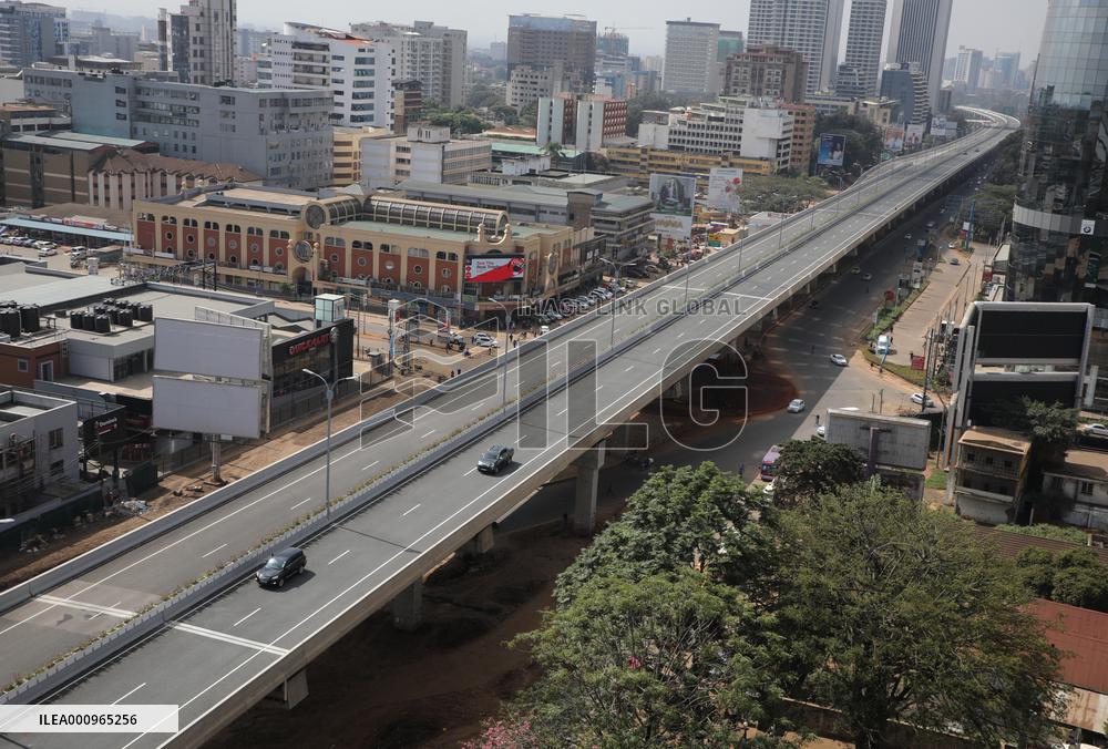 KENYA-NAIROBI-CHINESE-BUILT EXPRESSWAY-TRIAL RUN