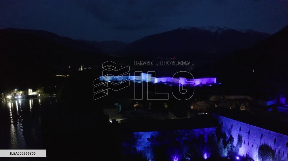 Water light festival staged in Italian town to mark International Day of Light