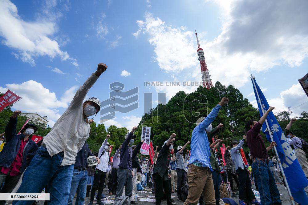 JAPAN-TOKYO-U.S. PRESIDENT-PROTEST