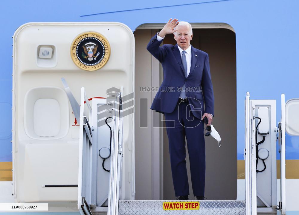 U.S. President Biden leaves Japan