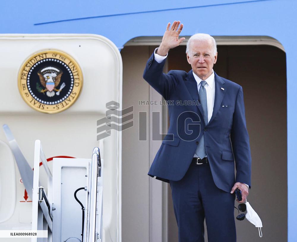 U.S. President Biden leaves Japan