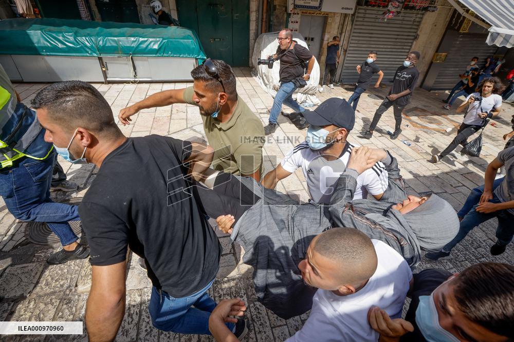 MIDEAST-JERUSALEM-JERUSALEM DAY-FLAG MARCH-CLASHES