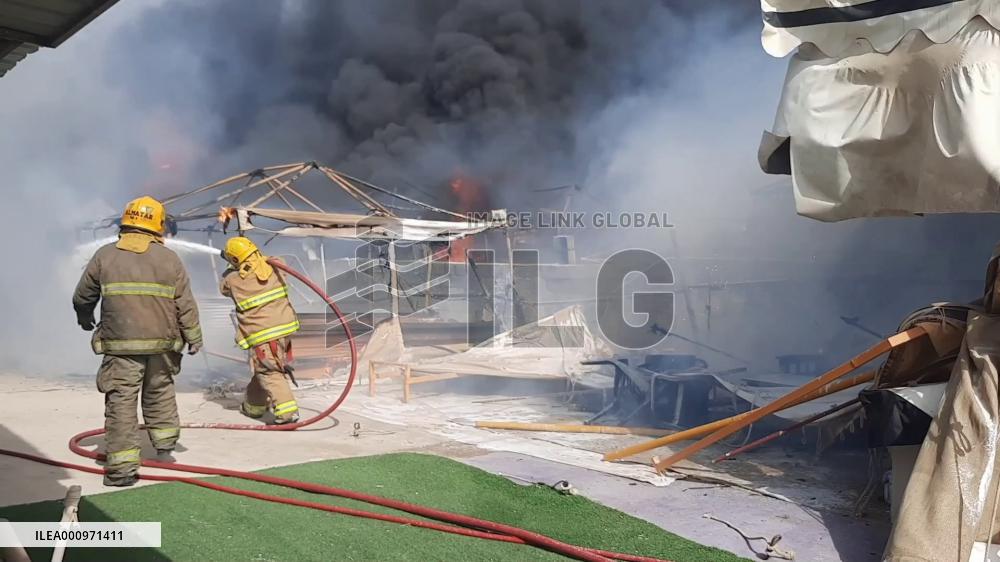 Huge fire erupts at Kuwait's tent market