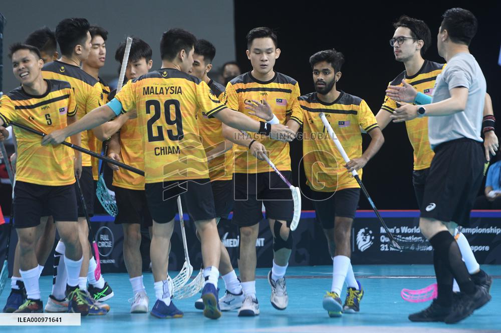 (SP)SINGAPORE-FLOORBALL-WORLD CHAMPIONSHIP QUALIFIERS-SGP VS MAS