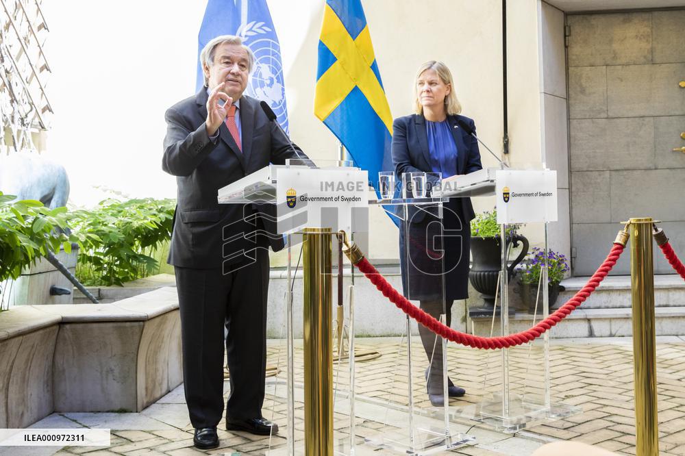 SWEDEN-STOCKHOLM-GUTERRES-RUSSIA-UKRAINE CONFLICT-FOOD CRISIS