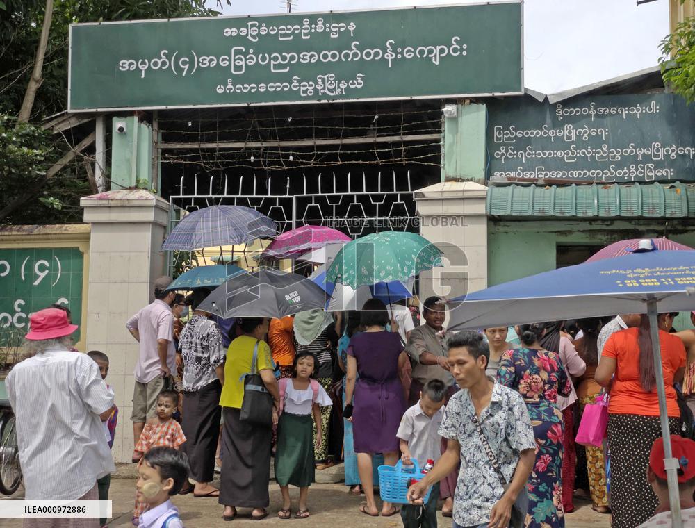 Scene after school in Yangon