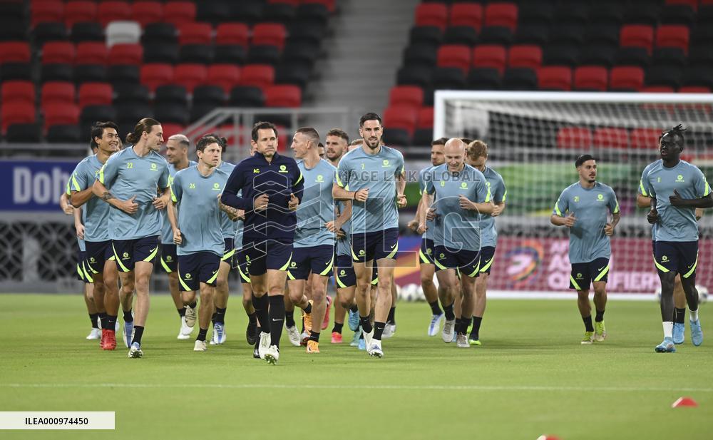 (SP)QATAR-DOHA-FOOTBALL-FIFA WORLD CUP QATAR-ASIAN QUALIFYING PLAYOFF-AUSTRALIA-TRAINING