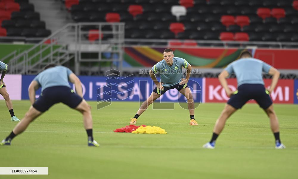 (SP)QATAR-DOHA-FOOTBALL-FIFA WORLD CUP QATAR-ASIAN QUALIFYING PLAYOFF-AUSTRALIA-TRAINING