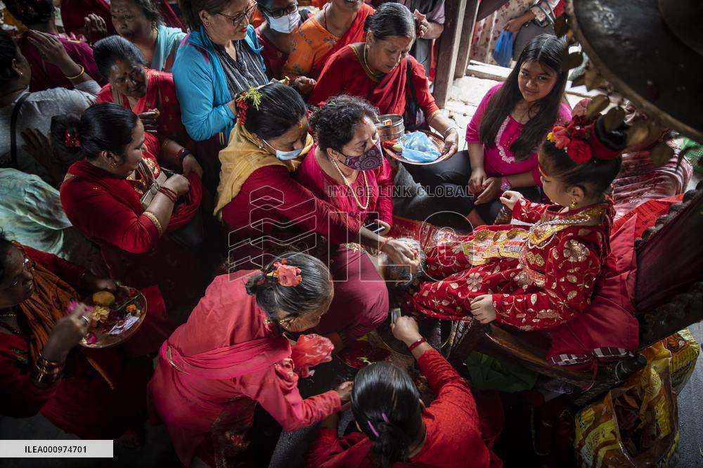 NEPAL-LALITPUR-LIVING GODDESS