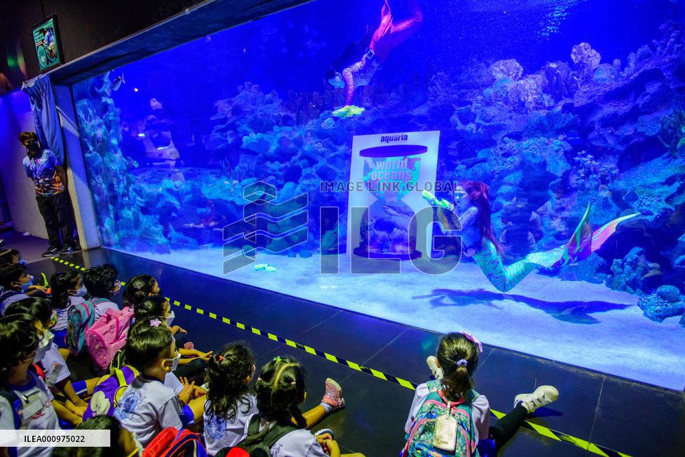 MALAYSIA-KUALA LUMPUR-WORLD OCEAN DAY-MERMAID SHOW