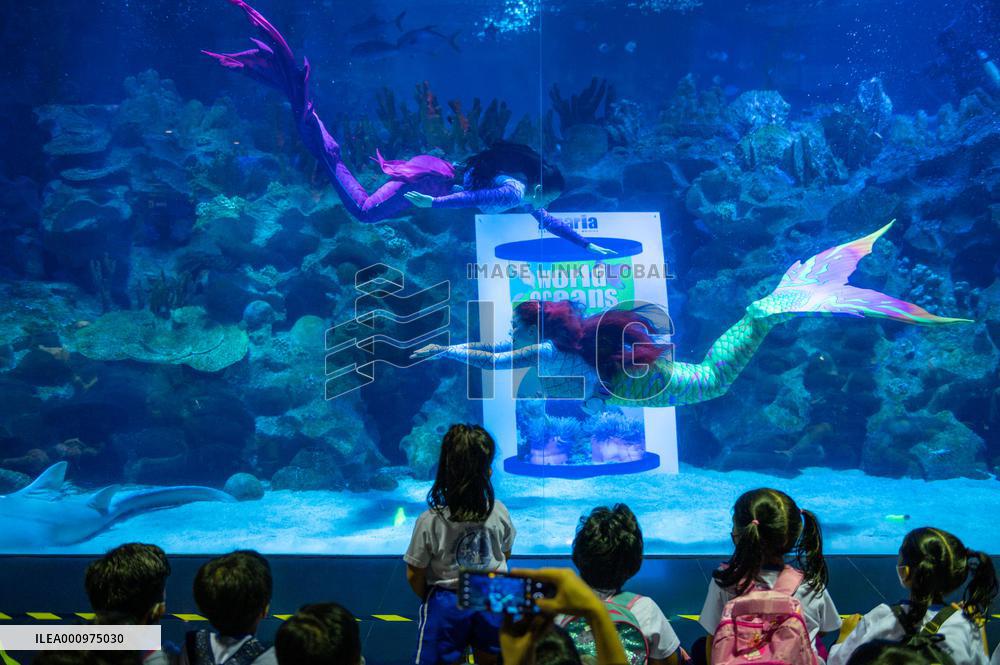 MALAYSIA-KUALA LUMPUR-WORLD OCEAN DAY-MERMAID SHOW