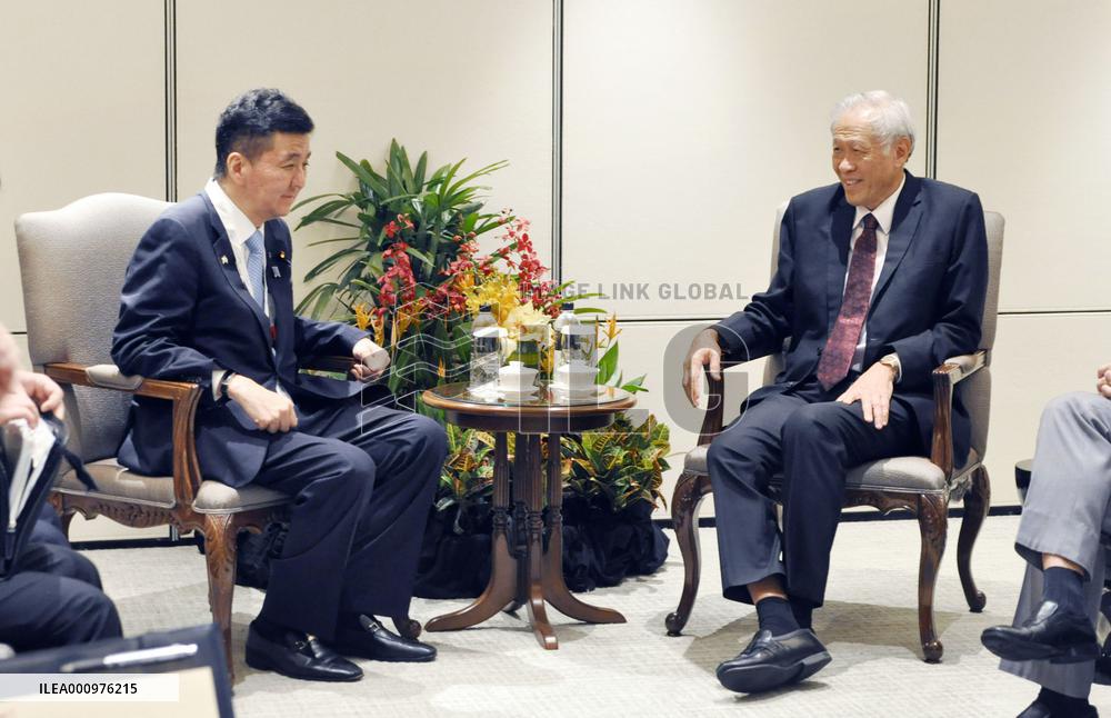 Japan, Singapore defense chiefs meet in Singapore