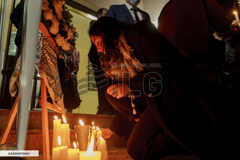 Palestinians in Chile demonstrate for the death of Shireen Abu Aklehel