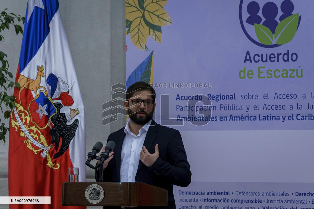 Chile signs draft agreement to approve the Treaty of Escazú