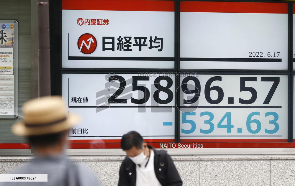 Tokyo stocks drop on Europe rate hike fears