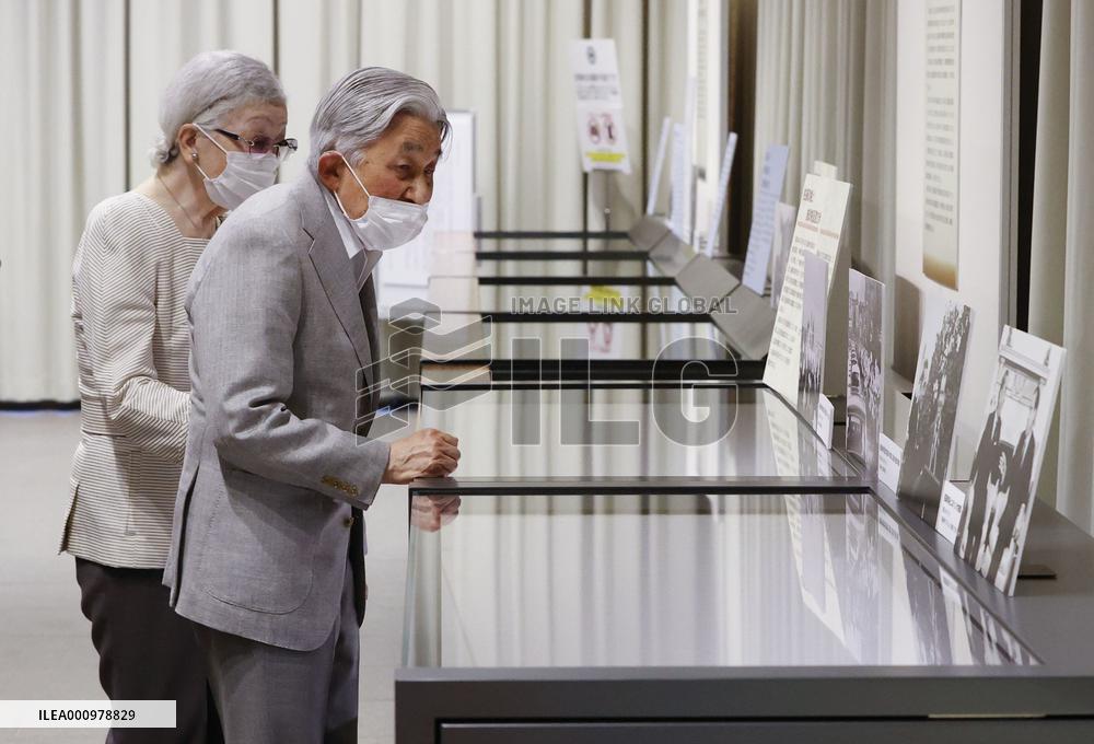 Japan's former Emperor Akihito, former Empress Michiko