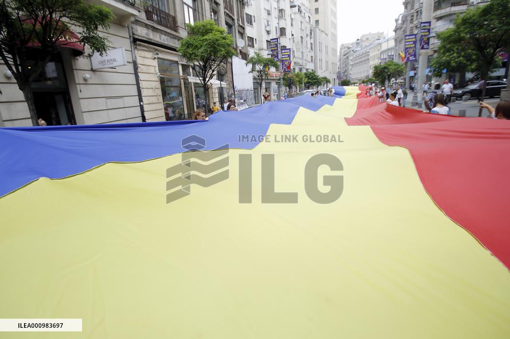 ROMANIA-BUCHAREST-NATIONAL FLAG DAY