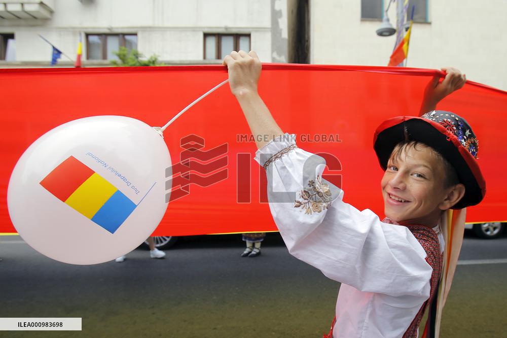 ROMANIA-BUCHAREST-NATIONAL FLAG DAY