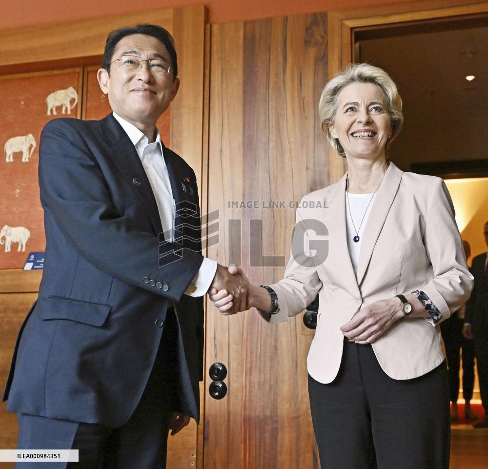 Japanese, EU leaders meet in Germany