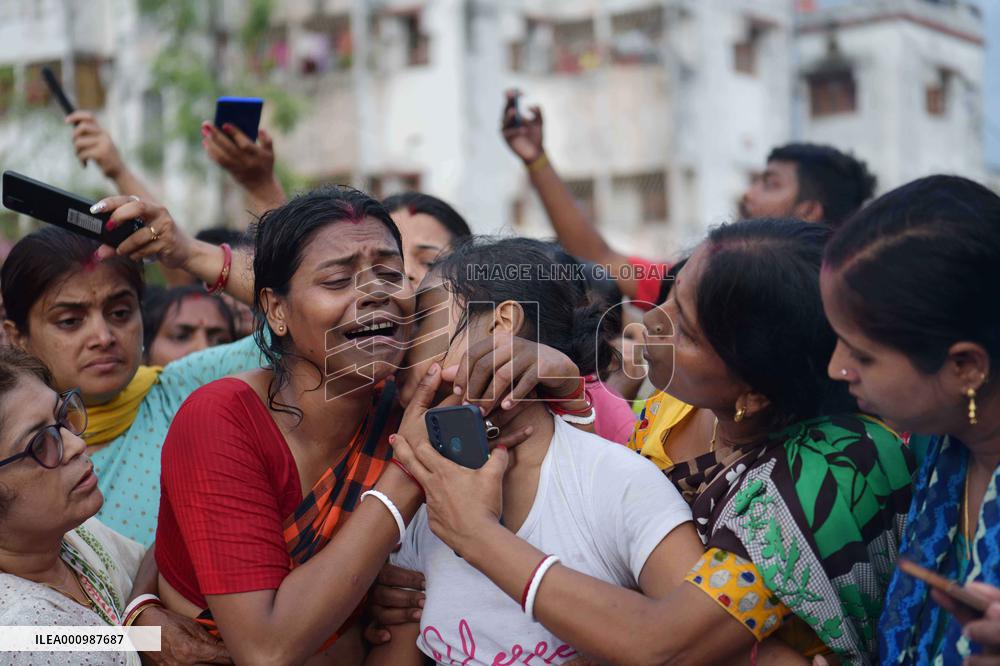 INDIA-AGARTALA-LANDSLIDE-BODY OF SOLDIER-REACHING HOME
