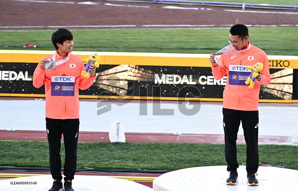 (SP)U.S.-EUGENE-ATHLETICS-WORLD CHAMPIONSHIPS-MEN'S 20KM RACE WALK-AWARDING CEREMONY